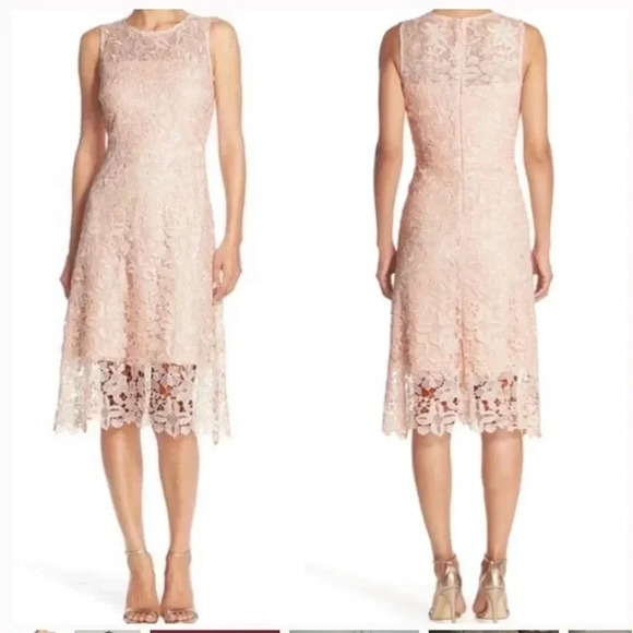 Julia Jordan Pink A Line Lace Dress size Small - Picture 1 of 7